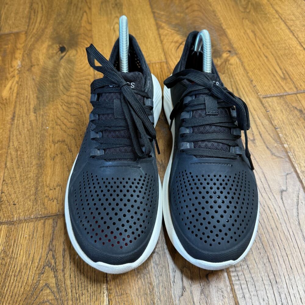 Crocs LiteRide Pacer Black Lace Up Comfort Sneakers 205234 Women’s Size 10 - Picture 2 of 6